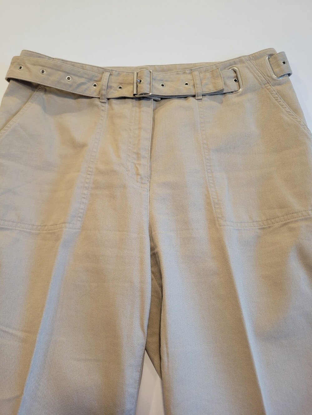 Lauren Jeans Co Ralph Lauren 12P Khaki Trousers Belted Grommet Utility Cargo Y2K